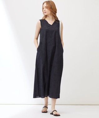 23区 【Indian Factory】フラワーエンブロイダリー ワンピース ネイビー系