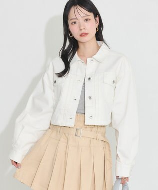earth music&ecology ショートデニムジャケット Off White
