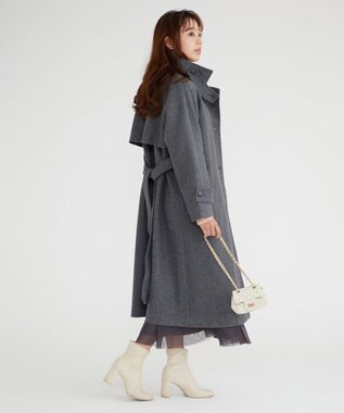 Feroux 【古畑星夏さん着用】スタンドネックウールライク コート グレー系