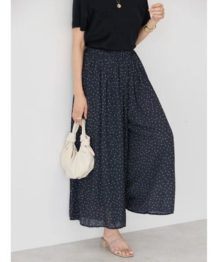 AMERICAN HOLIC エアリーギャザーガウチョパンツ【裏地：接触冷感】 Dot