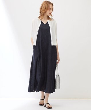 23区 【Indian Factory】フラワーエンブロイダリー ワンピース ネイビー系