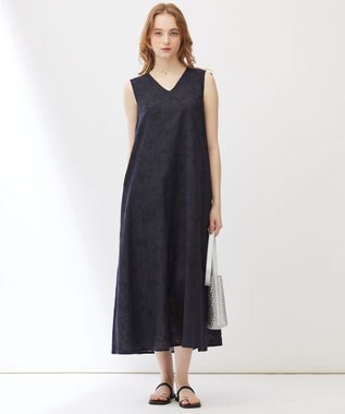 23区 【Indian Factory】フラワーエンブロイダリー ワンピース ネイビー系