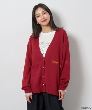 earth music&ecology Ｖｉｌｌａｉｎｓ　ジャファー／ニットカーディガン Red