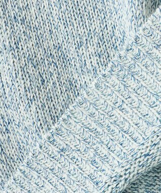 自由区 【洗える】カラーミックスリネン ニット ライトブルー