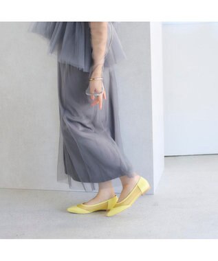 MODE ET JACOMO <carino>【レイン対応】メッシュポインテッドトゥパンプス イエロー