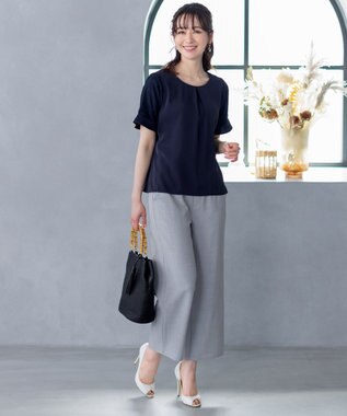 Tiaclasse L 【新色追加・洗える】ストレートワイドパンツ グレー