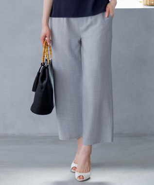 Tiaclasse L 【新色追加・洗える】ストレートワイドパンツ グレー
