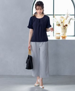 Tiaclasse L 【新色追加・洗える】ストレートワイドパンツ グレー