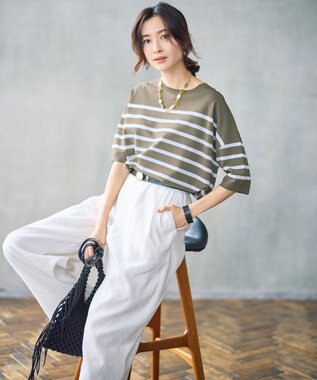 自由区 S 【SHIHOさん着用・セットアップ対応】リネンストレッチワイド パンツ オフ