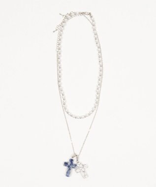 WEGO L2Pクロスパールレイヤードネックレス 柄2