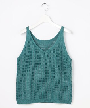 自由区 【カタログ掲載】ペーパーコットンメッシュ ベスト ターコイズ