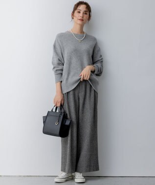 組曲 S カシミヤブレンドバルキープルオーバー ニット グレー系