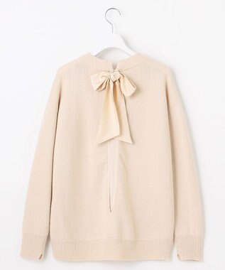 自由区 【カトリエムブーケ】Soyeux touche バックリボンプルオーバーニット エクリュ