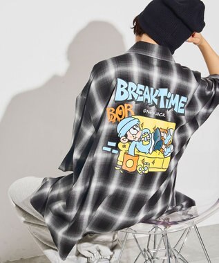 WEGO 【ユニセックス着用アイテム/綿100%/MLサイズ展開】別注NEW　JACKオンブレチェックシャツ（S） ブラックチェック1