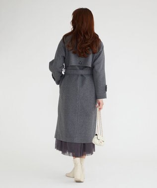 Feroux 【古畑星夏さん着用】スタンドネックウールライク コート グレー系