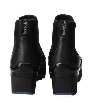 INTER-CHAUSSURES 【BUSSOLA】サイドゴアレザーショートブーツ ブラック