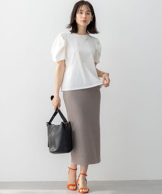 組曲 GIZAコットンタックスリーブ Tシャツ アイボリー系