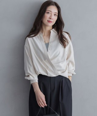 組曲 バウンディングシャーティングカシュクール ブラウス アイボリー系