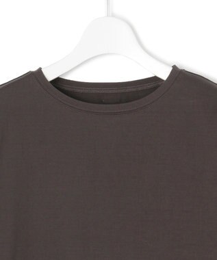 23区 L 【洗える】ハイエンド フレアスリーブ Tシャツ ダークブラウン系