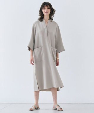 BEIGE， 【洗える】RUE / クロスオーバーVネックワンピース Taupe