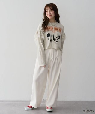 Green Parks ミッキー＆フレンズ／袖フリルショート丈ＴＥＥ Oatmeal