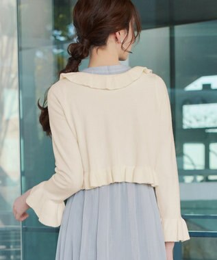 Tiaclasse フリルリボンカーディガン オフホワイト