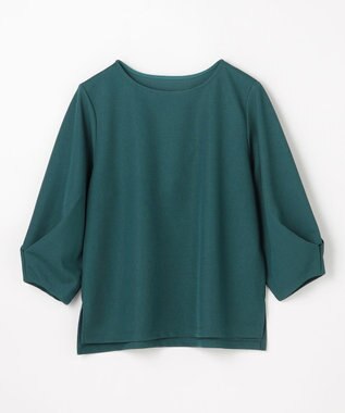 ANY コンフォータブル袖タックブラウス グリーン