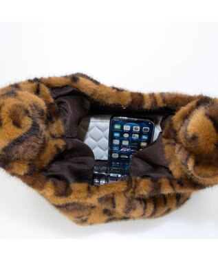 UNBILLION カシュカシュ cachecache / ミンク風エコファーショッパートート ブラウンレオパレード