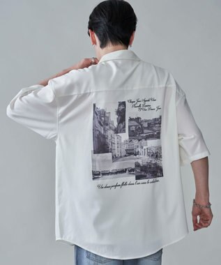 WEGO アムンゼンフォトプリントBIGシャツ（SS） ホワイト