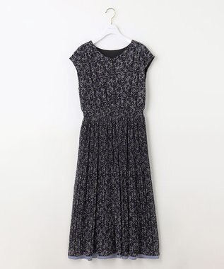 ANY SIS 【洗える】フラワープリーツ ワンピース ブラック系