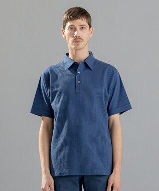 JOSEPH HOMME コンパクトサッカージャージー　ポロシャツ ダルブルー系