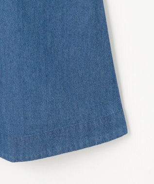 組曲 KIDS 【150-160㎝】 フラワーボタンデニムワンピース ネイビー