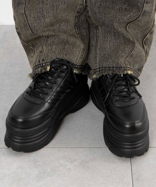 WEGO 超厚底ラインスニーカー ブラック