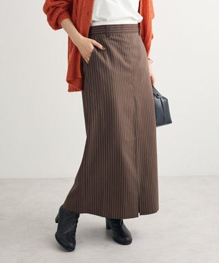 Green Parks ウエストレイヤーボックスプリーツスカート Brown