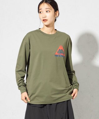 SHARE PARK LADIES 【UNISEX】UVカット アートコラボロングTシャツ〈CAMP〉（S・Mサイズ） カーキ