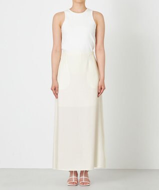 NAVE 【ReNAVE・セットアップ可/洗える/UVケア/接触冷感】フィブリルシャンブレー Aラインスカート アイボリー系