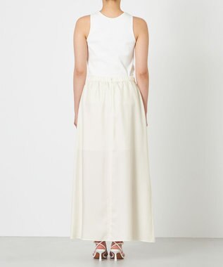 NAVE 【ReNAVE・セットアップ可/洗える/UVケア/接触冷感】フィブリルシャンブレー Aラインスカート アイボリー系