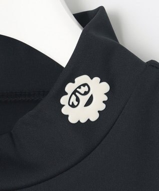 PW CIRCULUS 【WOMEN】【2SET/吸汗速乾/消臭/ストレッチ】ドルマンスリーブメッシュ シャツ + モックネックインナー ブラック系