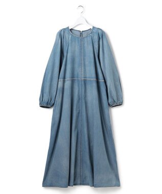 J.PRESS YORK STREET 【WOMEN】デニムダンガリー ワンピース ダルブルー系