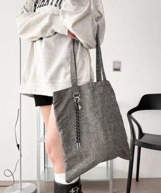 WEGO チャーム付きA4トートバッグ スミクロ