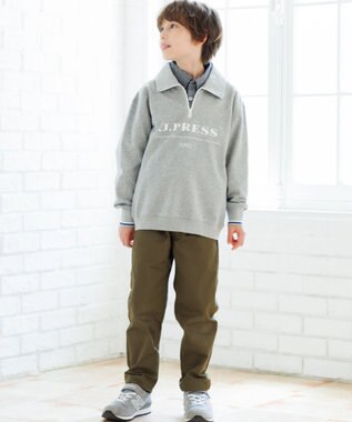 J.PRESS KIDS 【140-170cm】ミニ裏毛 ハーフジップ トレーナー グレー系
