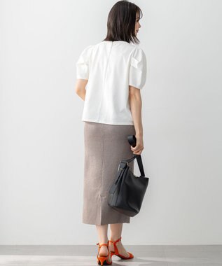 組曲 GIZAコットンタックスリーブ Tシャツ アイボリー系