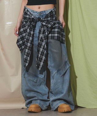 WEGO フェイクシャツスリーブデニム ブルー