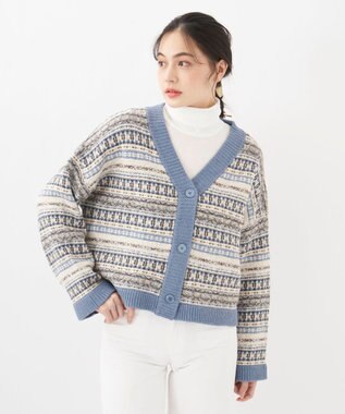 OP／FILA 【OP】ジャガードニットカーディガン