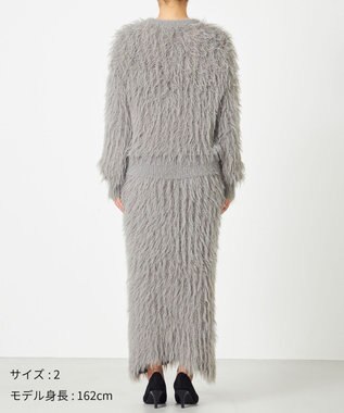 NAVE 【ReNAVE・洗える】メルティーシャギーニット プルオーバー ライトグレー系