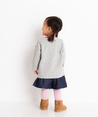 MIKI HOUSE HOT BISCUITS 【70-120cm】 接結天竺 重ね着風長袖Ｔシャツ グレー