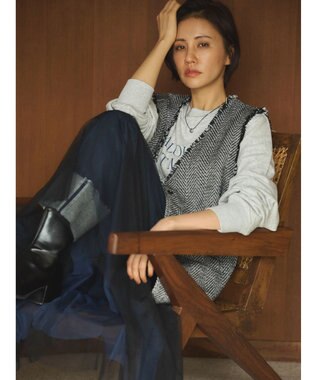 Green Parks ＳＥＴ２点　リバーシブルチュールスカート＋ペチスカート Navy