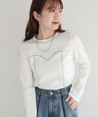 Green Parks ・ＳＵＧＡＲ　ＳＰＯＯＮ　カラーｓｔリブロンＴＥＥ Off White