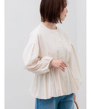 Te chichi 袖バルーンペプラムプリーツブルゾン