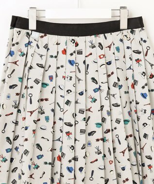 23区GOLF 【WOMEN】PARISモチーフプリント プリーツスカート ライトグレー系5